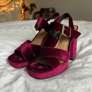 Target Mossimo Supply Co. Velvet Platform Heeled Sandals
